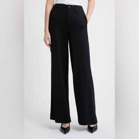 New rag & bone Sofie Ponte Wide-Leg Pants Black - Picture 3 of 16